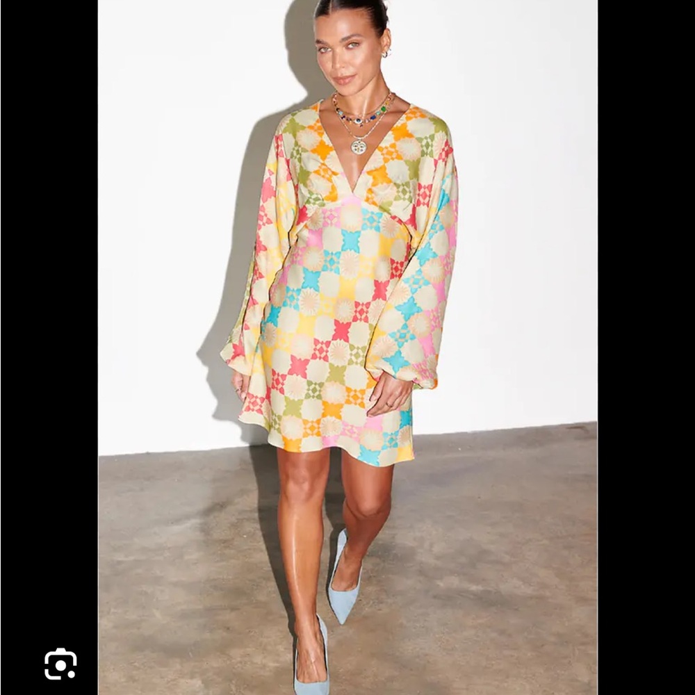 Never Fully Dressed Pastel Cleo Tile Pattern Mini dress NWT